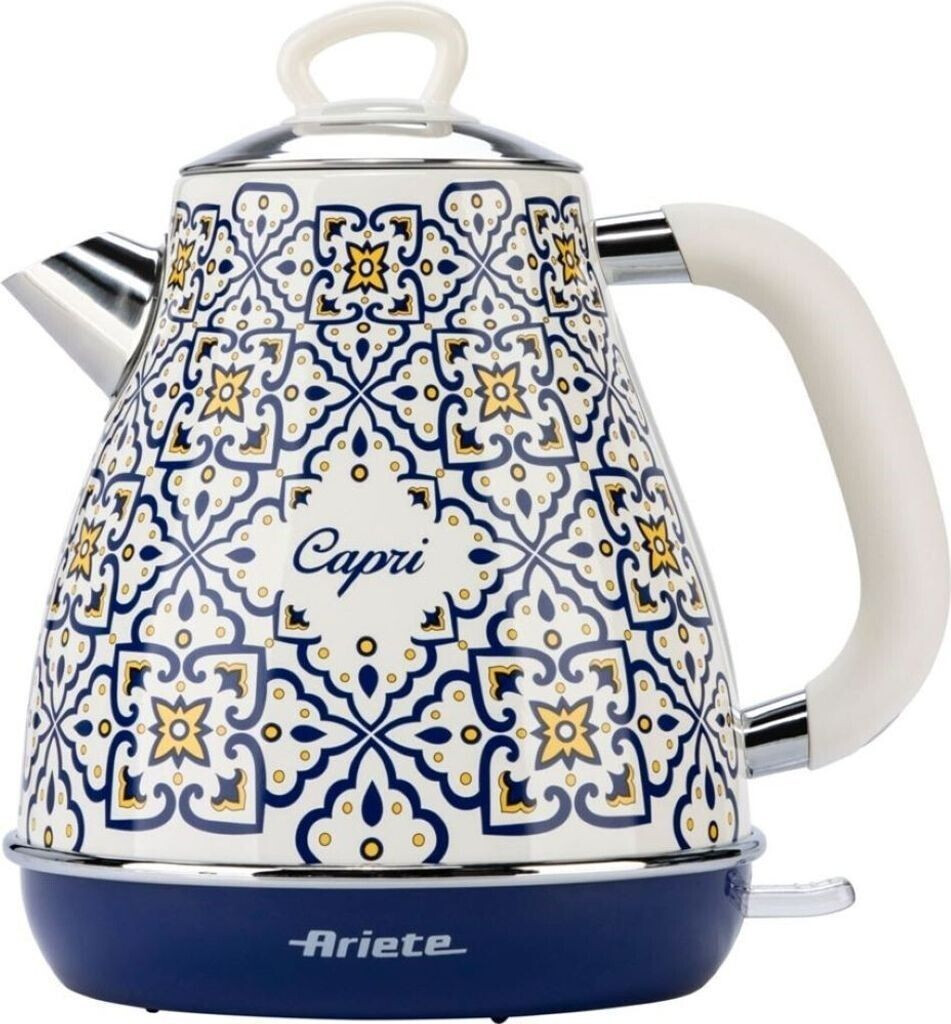 کتری برقی آریته ایتالیا مدل Ariete Capri 2869/0C | سفید طرح‌ دار | ظرفیت 1.7 لیتر با طراحی نوستالژیک